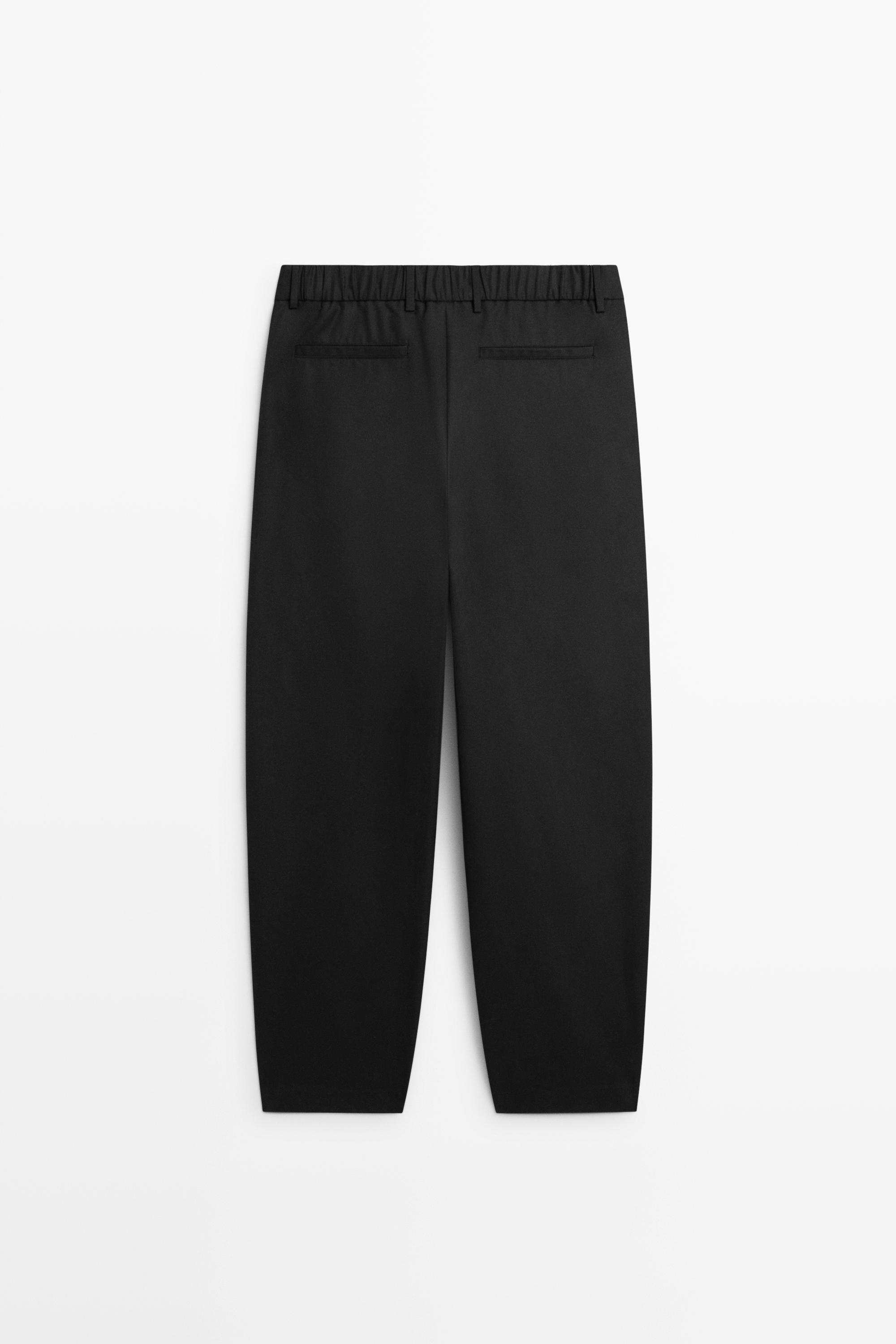 100% cotton pants with double pleats